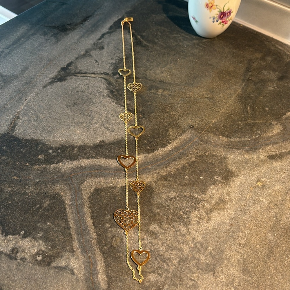 Coach Heart logo Gold tone Necklace - Picture 3 of 7